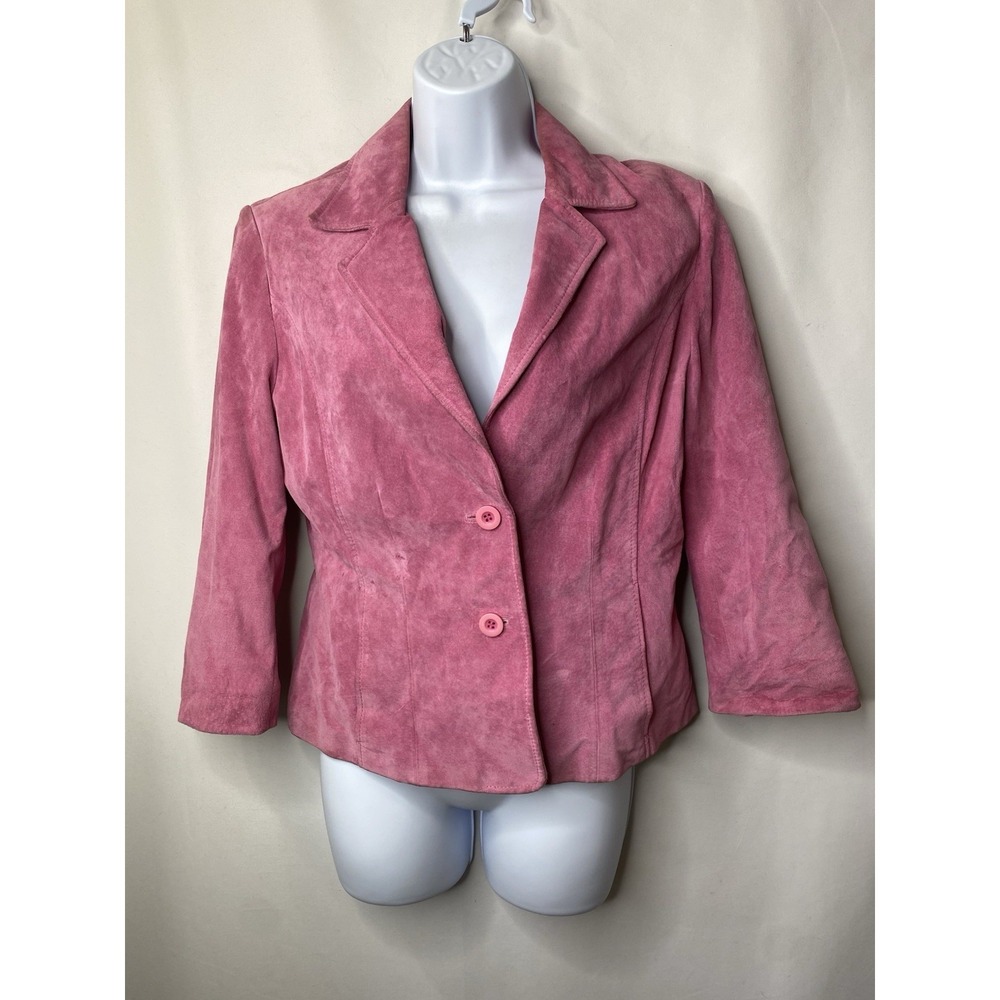 Uniform John Paul‎ Richard Womens Leather Blazer Jacket Size Small Coquette Fall